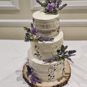 Full buttercream and textured cake finishes